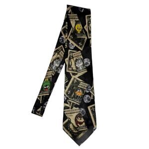 Looney Tunes Mania Men's Necktie Vintage Money Bugs Tweety Taz Daffy & Marvin